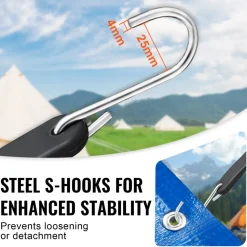 VEVOR 50 Piece Flat Bungee Cord, 19.8 mm Heavy Duty Bungee Straps with Steel S-Hooks, 31