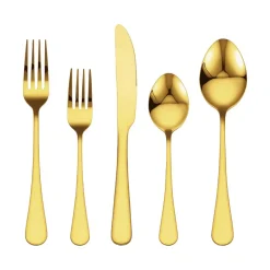 VEVOR 100-Piece Gold Silverware Set, Food-Grade Stainless Steel Flatware Utensils for 20, Mirror Finished Cutlery Set, Dishwasher Safe Eating Tableware for Kitchen Home, Include Knife Fork Spoon