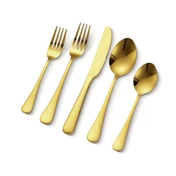 VEVOR 100-Piece Gold Silverware Set, Food-Grade Stainless Steel Flatware Utensils for 20, Mirror Finished Cutlery Set, Dishwasher Safe Eating Tableware for Kitchen Home, Include Knife Fork Spoon