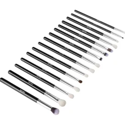 VEVOR 15-Piece Makeup Brush Set for Foundation Blending Eyeshadow, Professional Vegan Brushes with Soft Synthetic Bristles, Ergonomic Wood Handle & Aluminum Ferrule, Portable and Travel-Friendly