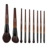 VEVOR 9-Piece Makeup Brush Set for Foundation Blending Eyeshadow, Professional Makeup Brush Kit with Soft Natural Wool & Vegan Synthetic Bristles, Ergonomic Wood Handle, Travel-Friendly Storage Bag