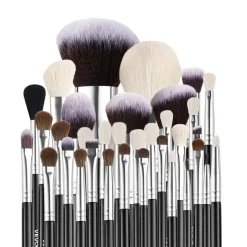 VEVOR 34-Piece Makeup Brush Set, Professional Brushes Kit for Foundation Blending Eyeshadow Concealer Blush - with Soft Bristles, Ergonomic Wood Handle, Travel-Friendly Case Included