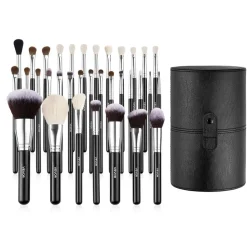 VEVOR 34-Piece Makeup Brush Set, Professional Brushes Kit for Foundation Blending Eyeshadow Concealer Blush - with Soft Bristles, Ergonomic Wood Handle, Travel-Friendly Case Included