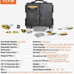 VEVOR 207-Piece Mechanics Tool Set, 1/4