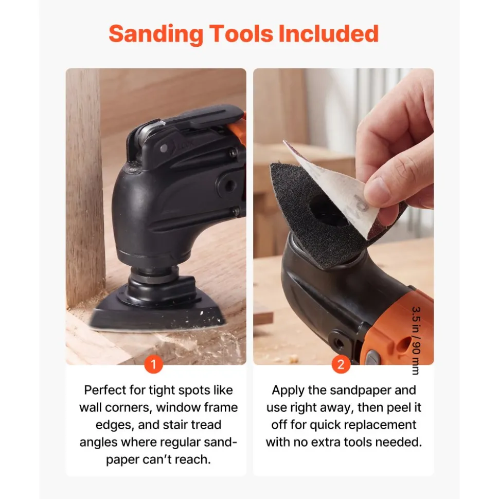 VEVOR 160-Piece Oscillating Saw Blades and Sanding Kit – 36 Universal Multi Tool Blades with 2 Scrapers, 2 Sanding Pads & 120 Sandpapers, 11 Types Oscillating Multitool Blades for Wood Plastic Metal