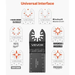 VEVOR 160-Piece Oscillating Saw Blades and Sanding Kit – 36 Universal Multi Tool Blades with 2 Scrapers, 2 Sanding Pads & 120 Sandpapers, 11 Types Oscillating Multitool Blades for Wood Plastic Metal