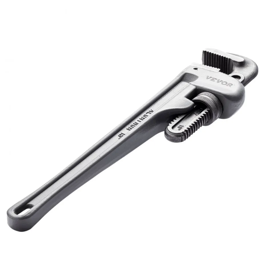 VEVOR 3-Piece Pipe Wrench Set, 10" 14" 18" Aluminum Straight Pipe Wrench, Adjustable Plumbing Wrench, with High Strength Jaw and Ergonomic Handle, Hangable Design, for Water Pipes, Automotive Repairs