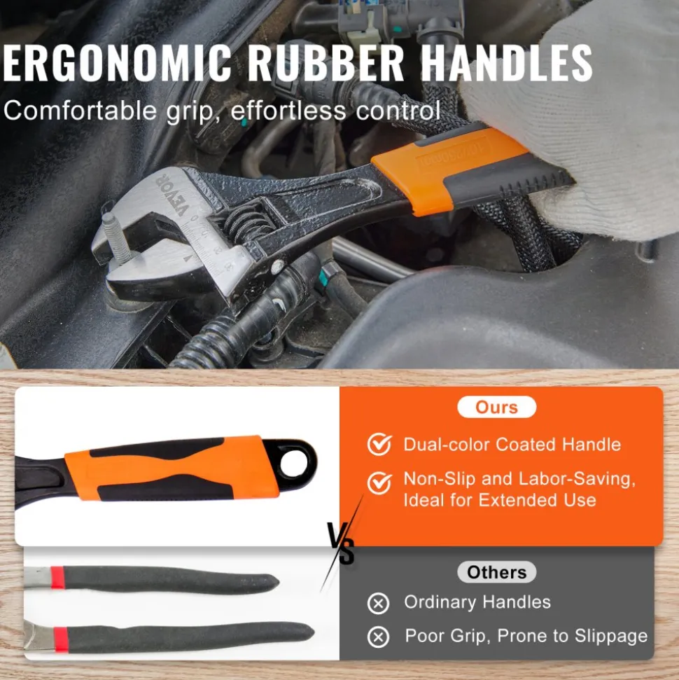 VEVOR 8-Piece Pliers Set, High Carbon Steel, 12"/10"/8" Groove Joint Pliers, 8" Linesman's Pliers, 6" Slip Joint Pliers, 8" Long Nose Pliers, 6" Diagonal Cutter, 10" Adjustable Wrench, and Tool Bag