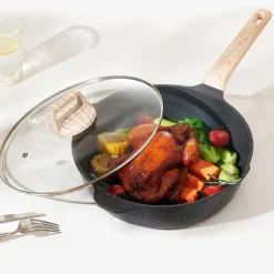 VEVOR 19 Piece Pots and Pans Set, Granite Nonstick Cookware Set, Induction Cookwares, Kitchen RV Cooking Sets with Frying, Sauce, Saute, Tempered Glass Lids, and Pan Protectors, Black