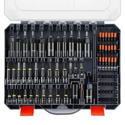 VEVOR 80-Piece Premium Magnetic Impact Nut Driver Set, Metric & SAE Sizes, with Socket Adapters, Bit Holder, Wing Nut Driver, Universal Sockets, Quick Release Extension, Power Bits, Storage Box