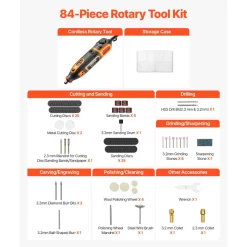 VEVOR 51-Piece Rotary Tool Kit, 200W Mini Power Rotary Tool Corded, 8000-40000RPM Multi-Purpose DIY Tools with Universal Chuck for Engraving, Sanding, Grinding, Polishing, Cutting, DIY Crafts