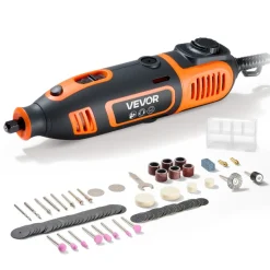 VEVOR 51-Piece Rotary Tool Kit, 200W Mini Power Rotary Tool Corded, 8000-40000RPM Multi-Purpose DIY Tools with Universal Chuck for Engraving, Sanding, Grinding, Polishing, Cutting, DIY Crafts