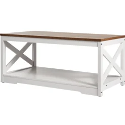 VEVOR 3 Pieces Farmhouse Coffee Table Sets, 40 in Industrial Coffee Table with 2 End Side Tables, Easy Assembly Coffee and End Tables Sets with Charging Station, for Office, Living Room & Apartment
