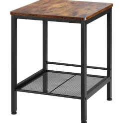 VEVOR 3 Pieces Living Room Table Sets, 41.3 in Industrial Coffee Table with 2 Square End Side Tables, Easy Assembly Coffee and End Tables Sets with Metal Legs, for Office, Living Room & Apartment