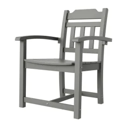 VEVOR 5 Pieces Patio Dining Set, Outdoor Square Furniture Table and Chairs, All Weather Garden Furniture Table Sets, HIPS Small Patio Conversation Set, For Lawn, Deck, Backyard, Poolside, Light Gray