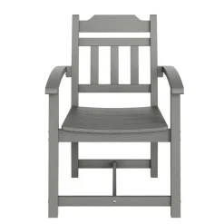 VEVOR 5 Pieces Patio Dining Set, Outdoor Square Furniture Table and Chairs, All Weather Garden Furniture Table Sets, HIPS Small Patio Conversation Set, For Lawn, Deck, Backyard, Poolside, Light Gray