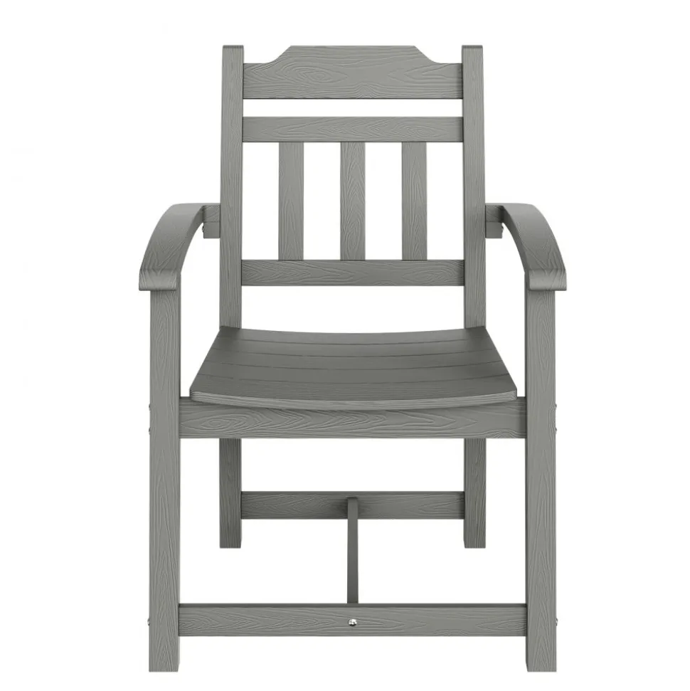 VEVOR 5 Pieces Patio Dining Set, Outdoor Square Furniture Table and Chairs, All Weather Garden Furniture Table Sets, HIPS Small Patio Conversation Set, For Lawn, Deck, Backyard, Poolside, Light Gray