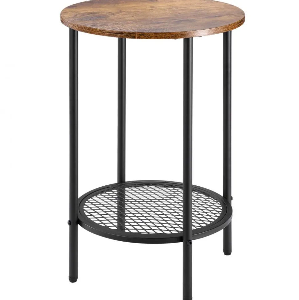 VEVOR 3 Pieces Round Coffee Table Sets, 31.5 in Industrial Living Room Table with 2 End Side Tables, Easy Assembly Coffee and End Tables Sets with Metal Legs, for Office, Living Room and Apartment