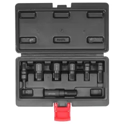 VEVOR 7-Piece Thread Chaser Set, Metric Thread Restorer Tool M10 M12 M14 M18 M20 M22, Rethreading Tool Kit with Storage Case, Heat Treated Carbon Steel, for Automotive Thread Repair Applications