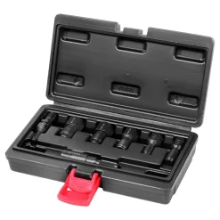 VEVOR 7-Piece Thread Chaser Set, Metric Thread Restorer Tool M10 M12 M14 M18 M20 M22, Rethreading Tool Kit with Storage Case, Heat Treated Carbon Steel, for Automotive Thread Repair Applications