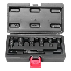 VEVOR 7-Piece Thread Chaser Set, Metric Thread Restorer Tool M10 M12 M14 M18 M20 M22, Rethreading Tool Kit with Storage Case, Heat Treated Carbon Steel, for Automotive Thread Repair Applications