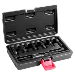 VEVOR 7-Piece Thread Chaser Set, Metric Thread Restorer Tool M10 M12 M14 M18 M20 M22, Rethreading Tool Kit with Storage Case, Heat Treated Carbon Steel, for Automotive Thread Repair Applications
