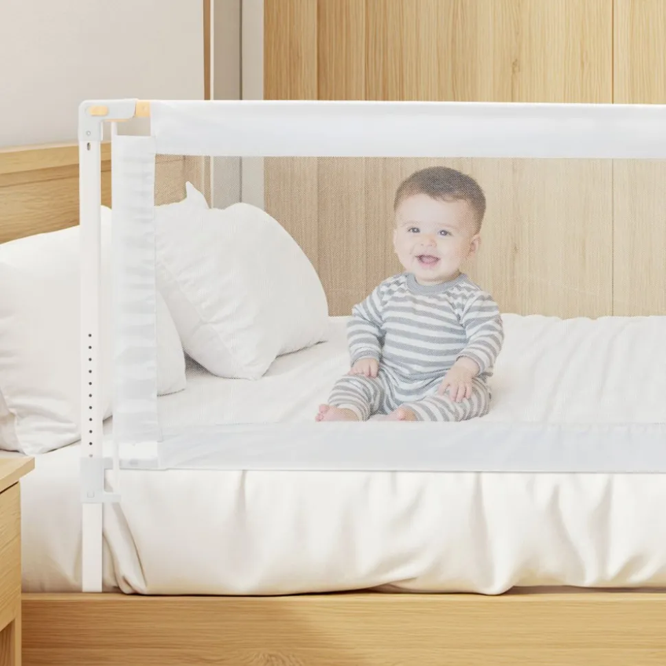 VEVOR 3 Piece Toddler Bed Rail, Kids Beds Guard Rail with Reinforced Iron Pipe and Oxford Cloth, Adjustable Height Bed Side Railing, Portable Guard Bumper Barrier for King Size, 3 Sides, Grey