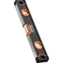 VEVOR 4-Piece Torpedo Level, 48/24/16/10 Inch All Magnetic Levels Set, Fluorescent Light Up Bubble Vials Ruler for 45/90/180 Degree, Aluminum Alloy Magnetic Box Leveler Tool, SAE and Metric Scale