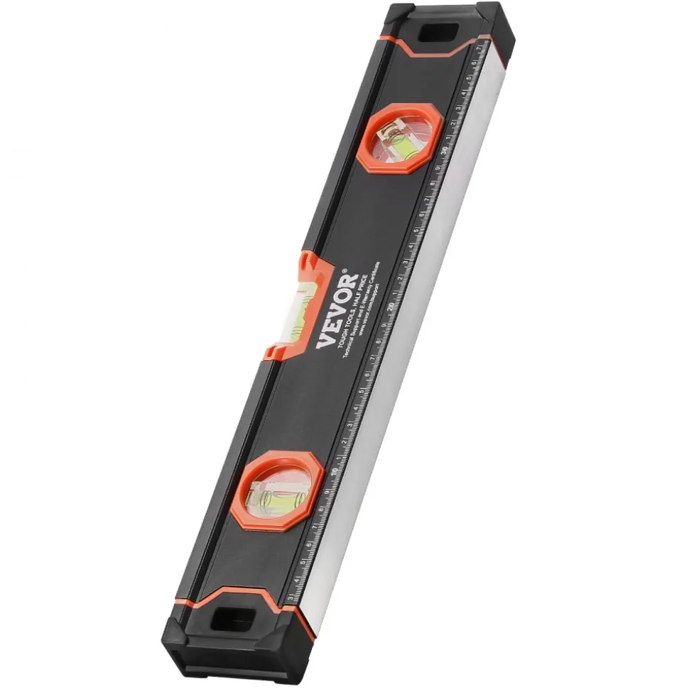 VEVOR 6-Piece Torpedo Level, 78/48/32/24/16/10 Inch Box Levels Set, Bubble Vials Ruler for 45/90/180 Degree, Shock-Proof Aluminum Alloy Magnetic Leveler Tool, SAE/Metric Scale(Only 10-inch has magnet)