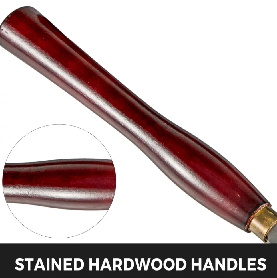 VEVOR 8-Piece Wood Lathe Chisel Kit, HSS Steel Blades, Woodworking Turning Tools with Wooden Storage Case, Ideal for Wood, Root, and Furniture Carving - Red