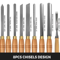 VEVOR 12-Piece Wood Lathe Chisel Set, 3.75