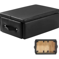 VEVOR Pilates Box for Reformer, 25x17x9 In Pilates Reformers Sitting Box for Exercises, Premium PU and Wood Pilates Equipment Accessory, Improve Strength, Balance, Range of Motion Home Gym, Black