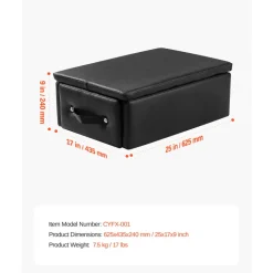 VEVOR Pilates Box for Reformer, 25x17x9 In Pilates Reformers Sitting Box for Exercises, Premium PU and Wood Pilates Equipment Accessory, Improve Strength, Balance, Range of Motion Home Gym, Black