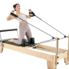 VEVOR Pilates Reformer Machine, Wooden Pilates Workout Equipment for Home Gym Studio Use, Pilates Bed with Dual Resistance- Spring & Cord, Reformer Set with Sitting Box, Up to 400 LBS
