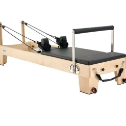 VEVOR Pilates Reformer Machine, Wooden Pilates Workout Equipment for Home Gym Studio Use, Pilates Bed with Dual Resistance- Spring & Cord, Reformer Set with Sitting Box, Up to 400 LBS