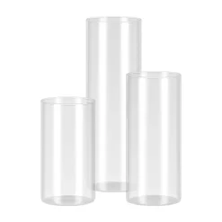 VEVOR Pillar Candles and Glass Vases Set 120 Pcs, Clear Cylinder Hurricane Candle Holders for Wedding Centerpieces, Tall Vase for Table Decor, Wedding Party,Thanksgiving,White (2.56