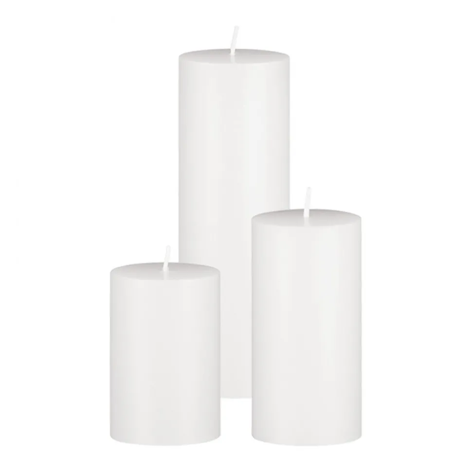 VEVOR Pillar Candles and Glass Vases Set 72 Pcs, Clear Cylinder Hurricane Candle Holders for Wedding Centerpieces, Tall Vase for Table Decor, Wedding Party, Thanksgiving,White (2.56" x 4.7",5.9",7.9")