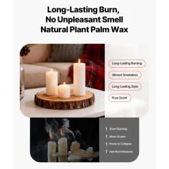 VEVOR Pillar Candles and Glass Vases Set 36 Pcs, Clear Cylinder Hurricane Candle Holders for Wedding Centerpieces, Tall Vase for Table Decor, Wedding Party, Thanksgiving, White (3.4" x 4.7",7.1",9.8")