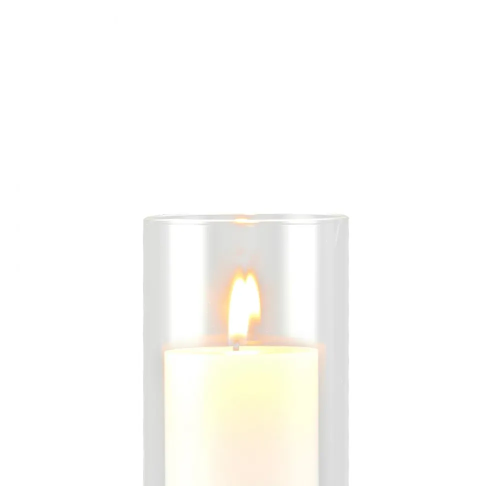 VEVOR Pillar Candles and Glass Vases Set 72 Pcs, Clear Cylinder Hurricane Candle Holders for Wedding Centerpieces, Tall Vase for Table Decor, Wedding Party, Thanksgiving,White (2.56" x 4.7",5.9",7.9")