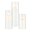 VEVOR Pillar Candles and Glass Vases Set 24 Pcs, Clear Cylinder Hurricane Candle Holders for Wedding Centerpieces, Tall Vase for Table Decor, Wedding Party, Thanksgiving,White (2.56" x 4.7",5.9",7.9")