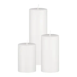 VEVOR Pillar Candles and Glass Vases Set 24 Pcs, Clear Cylinder Hurricane Candle Holders for Wedding Centerpieces, Tall Vase for Table Decor, Wedding Party, Thanksgiving,White (2.56