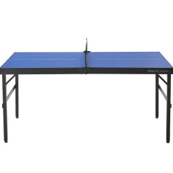 VEVOR Ping Pong Table, Mid-Size Table Tennis Game, Indoor MDF Table Tennis Table, Foldable Portable Complete Ping Pong Table Set with Net, 2 Paddles, 3 Balls, Carry Bag, Handle (No Assembly Required)