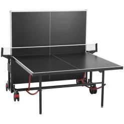 VEVOR Ping Pong Table, Professional Table Tennis Game, Indoor/Outdoor All Weather Aluminum Table Tennis Table, Portable Foldable Table with Quick Clamp Net & Large Lockable Wheels, 10 Minute Assembly