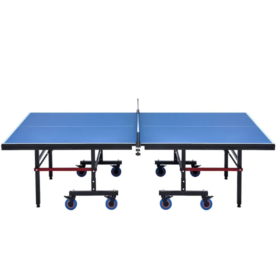 VEVOR Ping Pong Table, Professional Table Tennis Game, Indoor MDF Portable Table Tennis Table, Foldable Ping Pong Table with Quick Clamp Net and Lockable Wheel, 10 Minute Easy Assembly, 25mm Tabletops