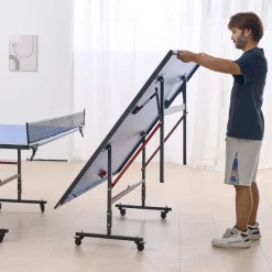 VEVOR Ping Pong Table, Professional Table Tennis Game, Indoor MDF Portable Table Tennis Table, Foldable Ping Pong Table with Quick Clamp Net and Lockable Wheel, 10 Minute Easy Assembly, 12mm Tabletops
