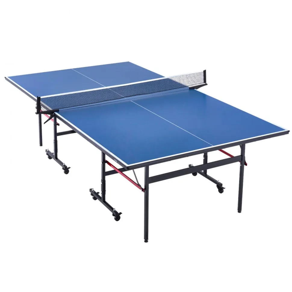 VEVOR Ping Pong Table, Professional Table Tennis Game, Indoor MDF Portable Table Tennis Table, Foldable Ping Pong Table with Quick Clamp Net and Lockable Wheel, 10 Minute Easy Assembly, 12mm Tabletops