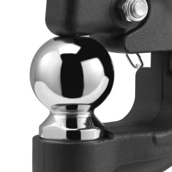 VEVOR Pintle Hook, 20000 lbs, Pintle Hook Hitch for 2-inch Hitch Hook Military Receiver, Combination 2-5/16-inch Hitch Ball, Fits 2.5 to 3-inch Lunette Ring, 15.6-inch Length, Black Powder Coat