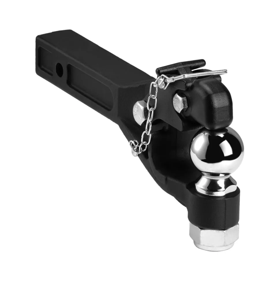 VEVOR Pintle Hook, 20000 lbs, Pintle Hook Hitch for 2-inch Hitch Hook Military Receiver, Combination 2-5/16-inch Hitch Ball, Fits 2.5 to 3-inch Lunette Ring, 15.6-inch Length, Black Powder Coat
