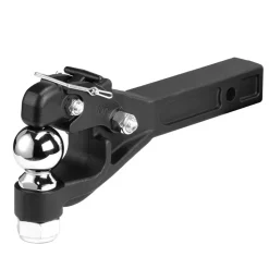 VEVOR Pintle Hook, 20000 lbs, Pintle Hook Hitch for 2-inch Hitch Hook Military Receiver, Combination 2-5/16-inch Hitch Ball, Fits 2.5 to 3-inch Lunette Ring, 15.6-inch Length, Black Powder Coat