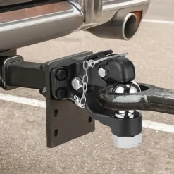 VEVOR Pintle Hook, 30000 lbs Towing Capacity, Trailer Hitches Receiver Hook Combination 2-5/16-inch Hitch Ball, Fits 2.5 to 3-inch Lunette Ring with Mounting Kit, Wear-resistant, Black Powder Coat